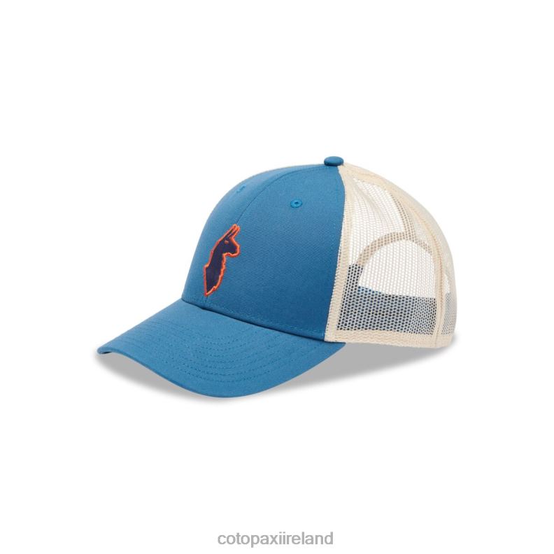 The Llama Trucker Hat Unisex Cotopaxi Denim VPHP4175 Accessories
