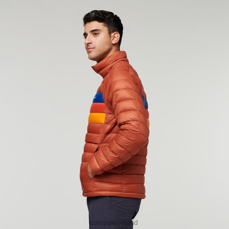 Fuego Down Pullover Men Cotopaxi Spice Stripes VPHP494 Clothing