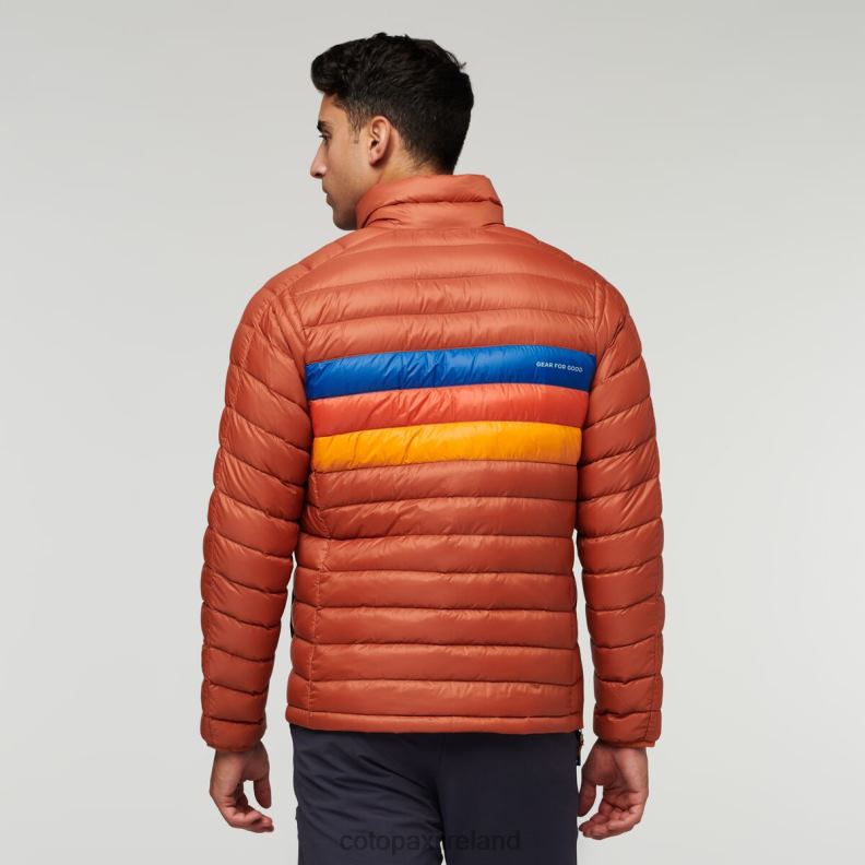Fuego Down Pullover Men Cotopaxi Spice Stripes VPHP494 Clothing
