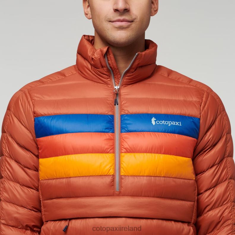 Fuego Down Pullover Men Cotopaxi Spice Stripes VPHP494 Clothing