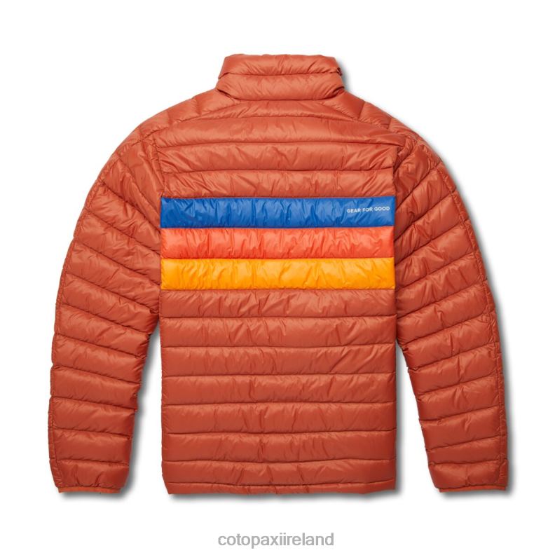 Fuego Down Pullover Men Cotopaxi Spice Stripes VPHP494 Clothing
