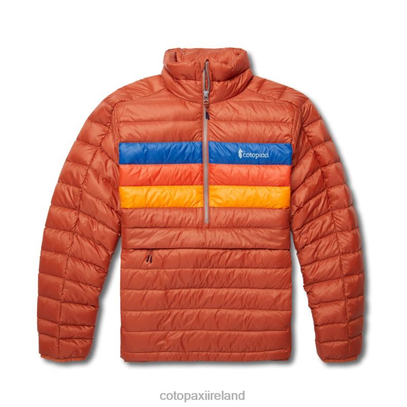 Fuego Down Pullover Men Cotopaxi Spice Stripes VPHP494 Clothing
