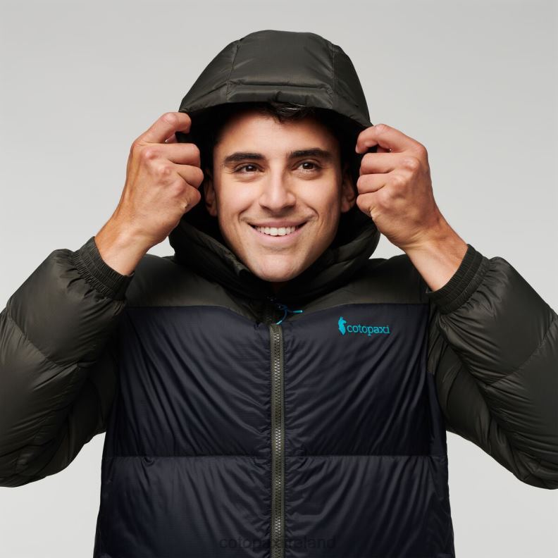 Solazo Down Hooded Jacket Men Cotopaxi Iron/Black VPHP493 Clothing
