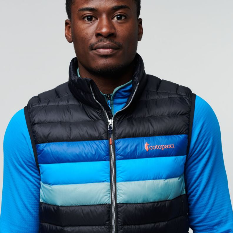 Fuego Down Vest Men Cotopaxi Black/Pacific Stripes VPHP4125 Clothing