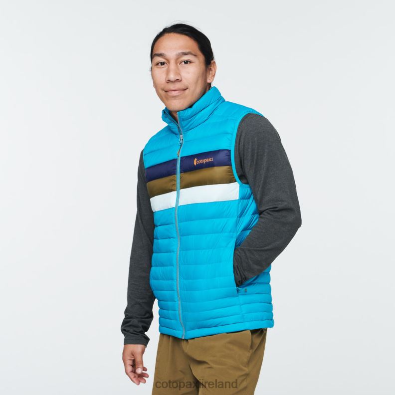 Fuego Down Vest Men Cotopaxi Mineral Blue Stripes VPHP4132 Clothing