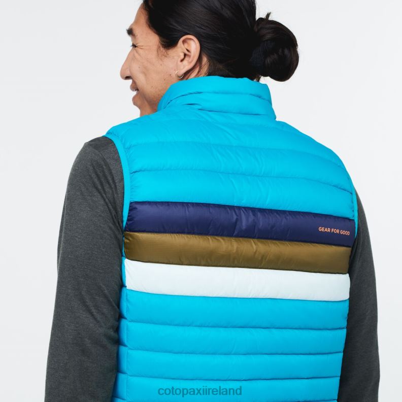 Fuego Down Vest Men Cotopaxi Mineral Blue Stripes VPHP4132 Clothing