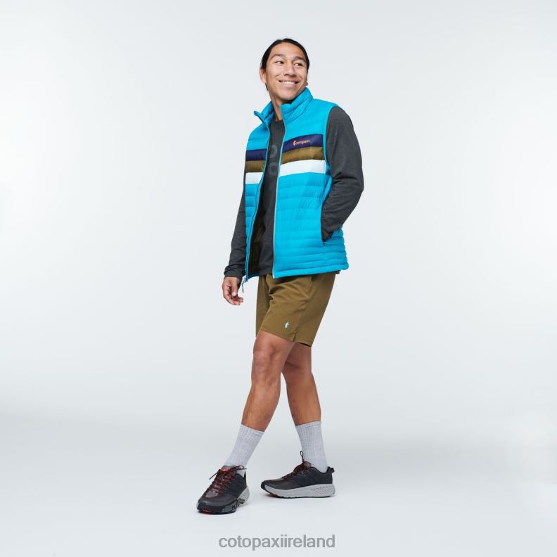 Fuego Down Vest Men Cotopaxi Mineral Blue Stripes VPHP4132 Clothing