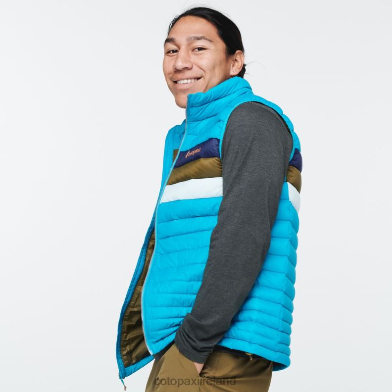 Fuego Down Vest Men Cotopaxi Mineral Blue Stripes VPHP4132 Clothing