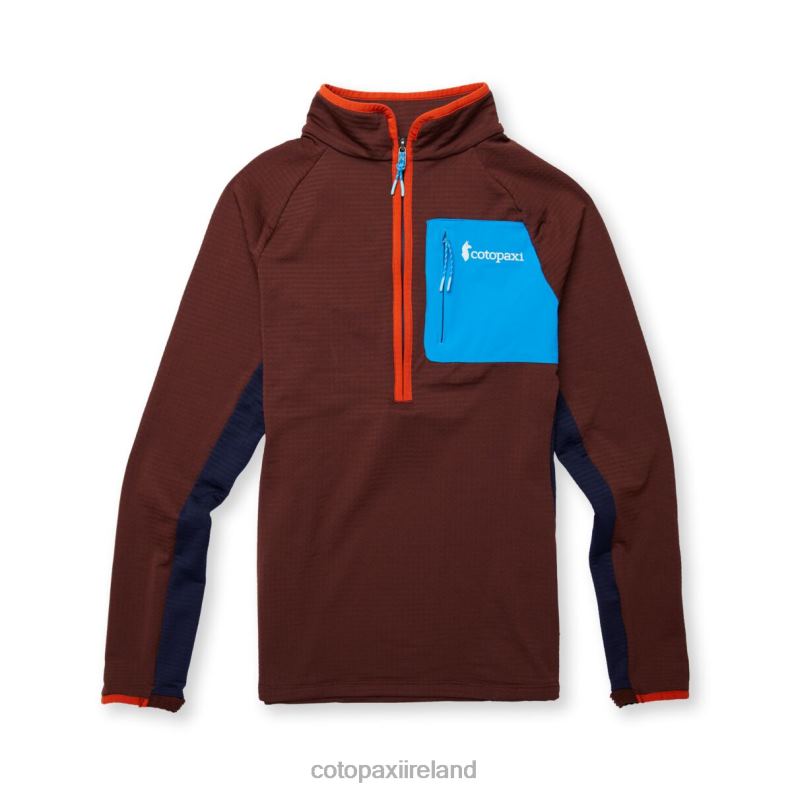 Otero Fleece Half-Zip Pullover Women Cotopaxi Chestnut/Maritime VPHP424 Clothing