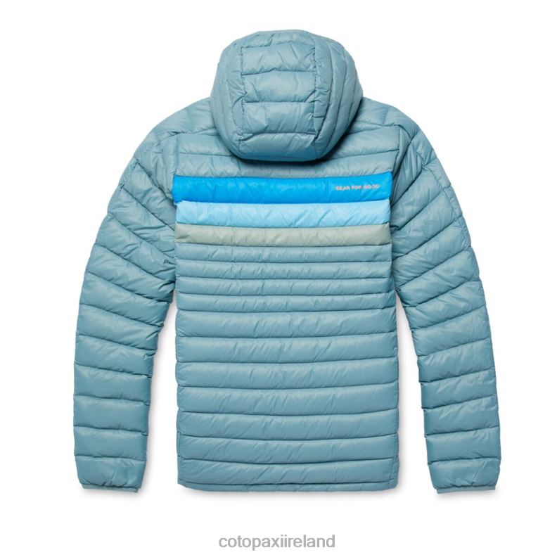 Fuego Down Hooded Pullover Women Cotopaxi Bluegrass Stripes VPHP44 Clothing