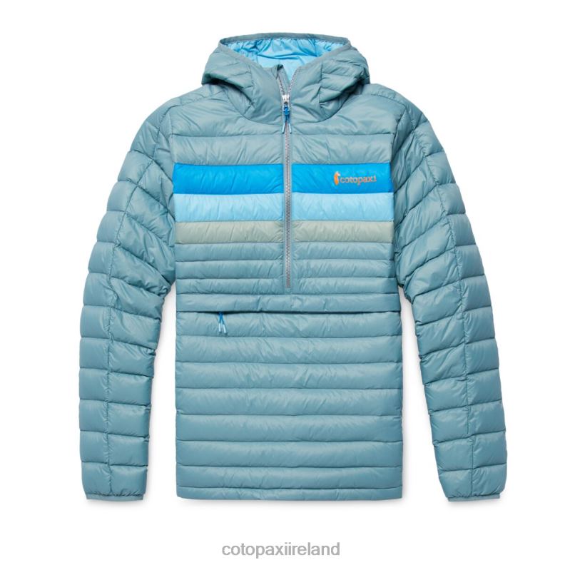 Fuego Down Hooded Pullover Women Cotopaxi Bluegrass Stripes VPHP44 Clothing