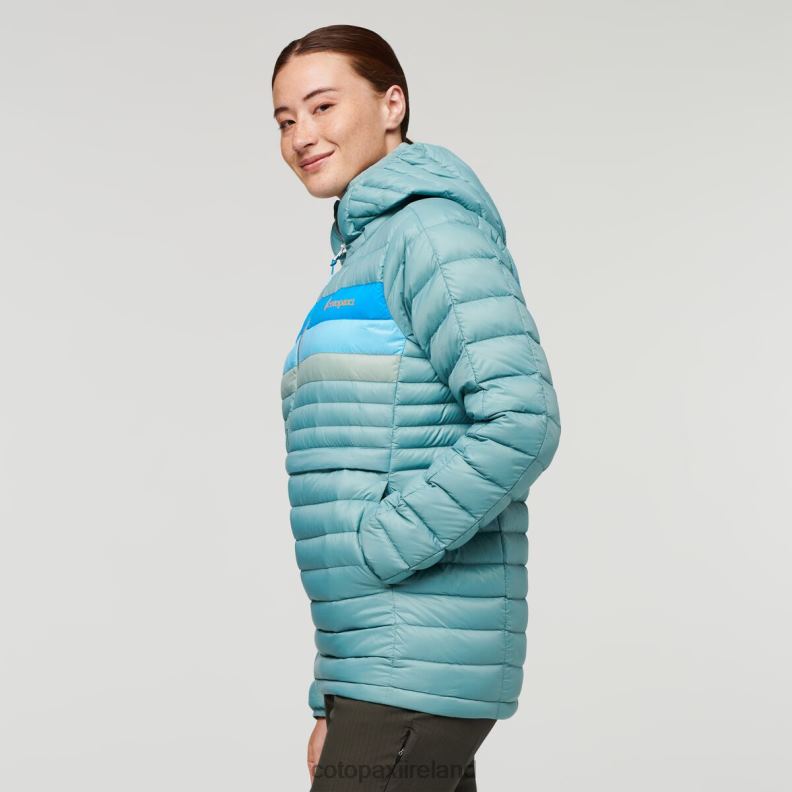 Fuego Down Hooded Pullover Women Cotopaxi Bluegrass Stripes VPHP44 Clothing