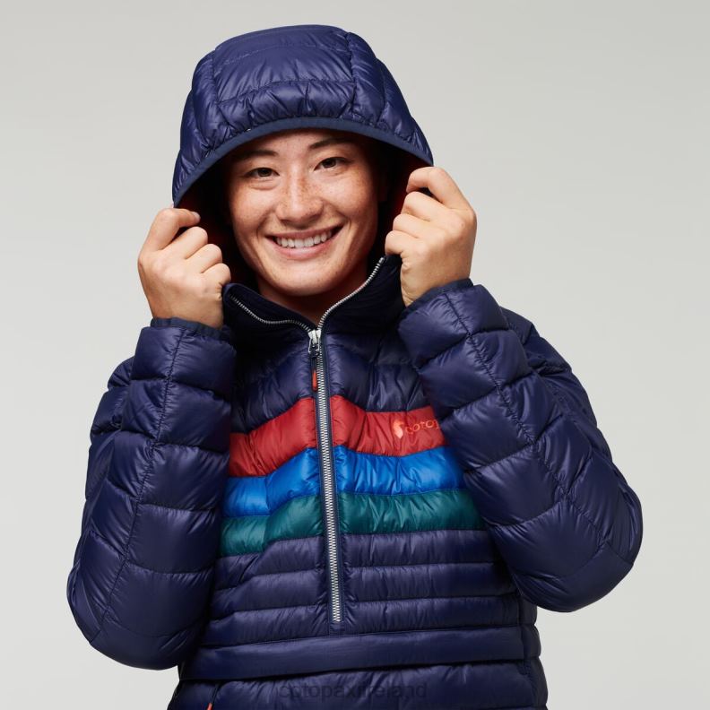 Fuego Down Hooded Pullover Women Cotopaxi Maritime Stripes VPHP43 Clothing