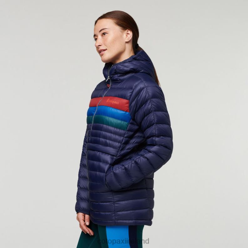 Fuego Down Hooded Pullover Women Cotopaxi Maritime Stripes VPHP43 Clothing