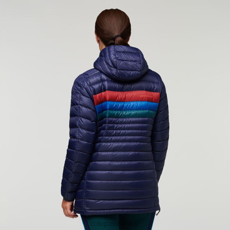 Fuego Down Hooded Pullover Women Cotopaxi Maritime Stripes VPHP43 Clothing