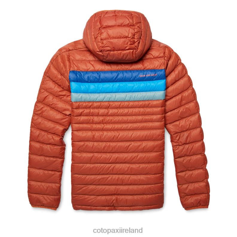 Fuego Down Hooded Pullover Women Cotopaxi Spice Stripes VPHP42 Clothing
