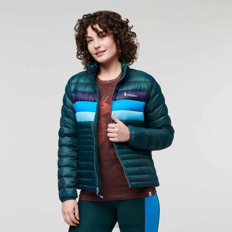 Fuego Down Jacket Women Cotopaxi Deep Ocean Stripes VPHP432 Clothing