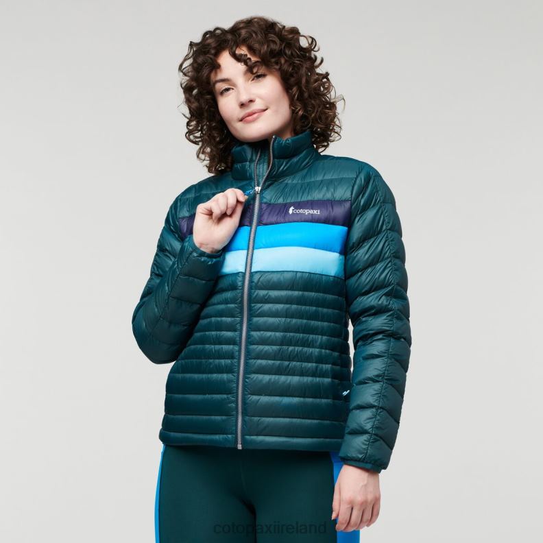 Fuego Down Jacket Women Cotopaxi Deep Ocean Stripes VPHP432 Clothing