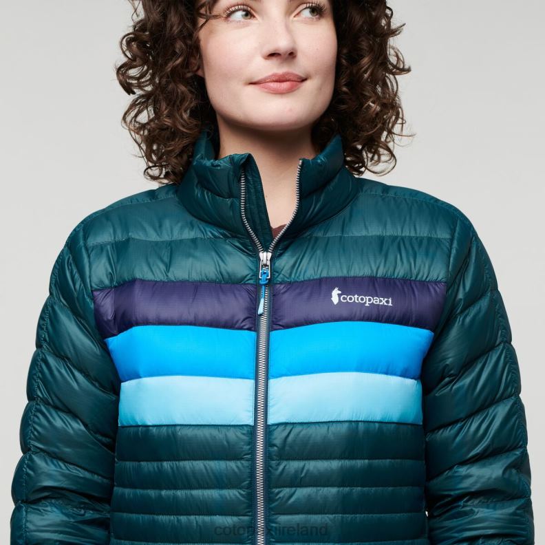 Fuego Down Jacket Women Cotopaxi Deep Ocean Stripes VPHP432 Clothing