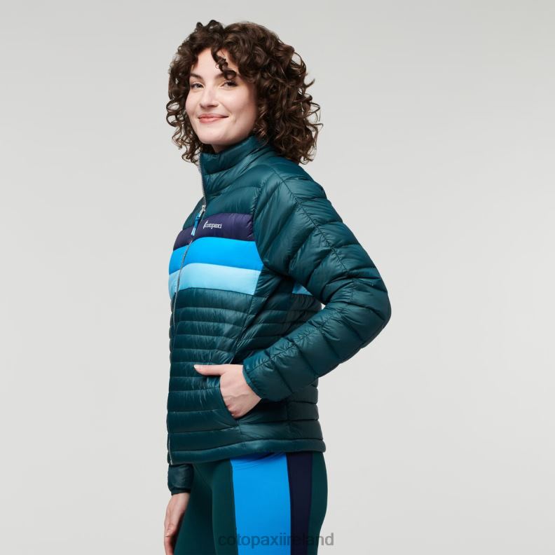 Fuego Down Jacket Women Cotopaxi Deep Ocean Stripes VPHP432 Clothing
