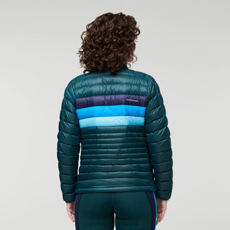 Fuego Down Jacket Women Cotopaxi Deep Ocean Stripes VPHP432 Clothing