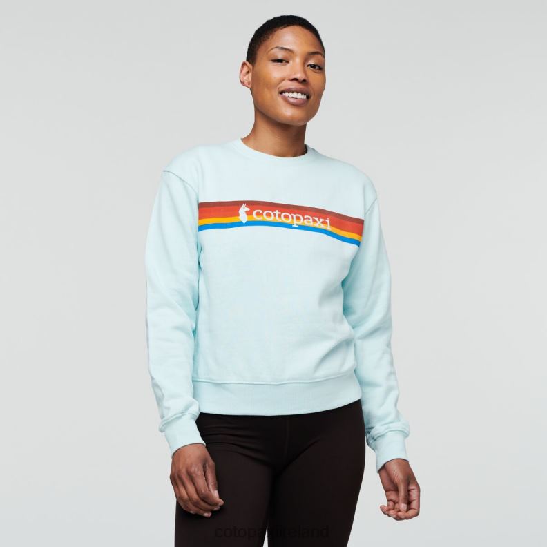 On The Horizon Organic Crew Sweatshirt Women Cotopaxi Ice VPHP466 Clothing
