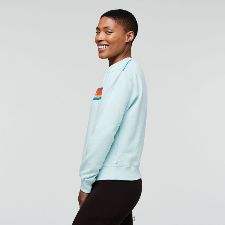 On The Horizon Organic Crew Sweatshirt Women Cotopaxi Ice VPHP466 Clothing