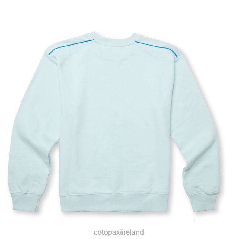 On The Horizon Organic Crew Sweatshirt Women Cotopaxi Ice VPHP466 Clothing