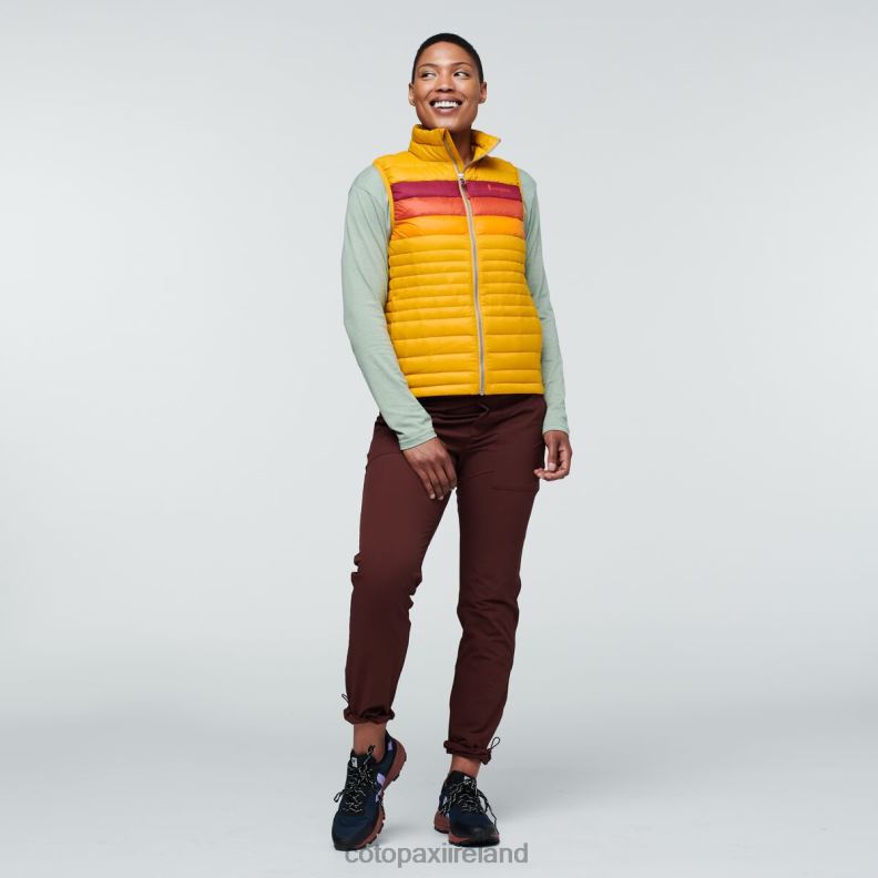 Fuego Down Vest Women Cotopaxi Amber Stripes VPHP443 Clothing