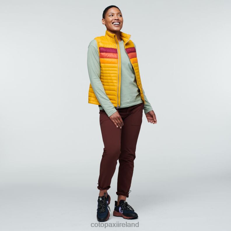 Fuego Down Vest Women Cotopaxi Amber Stripes VPHP443 Clothing