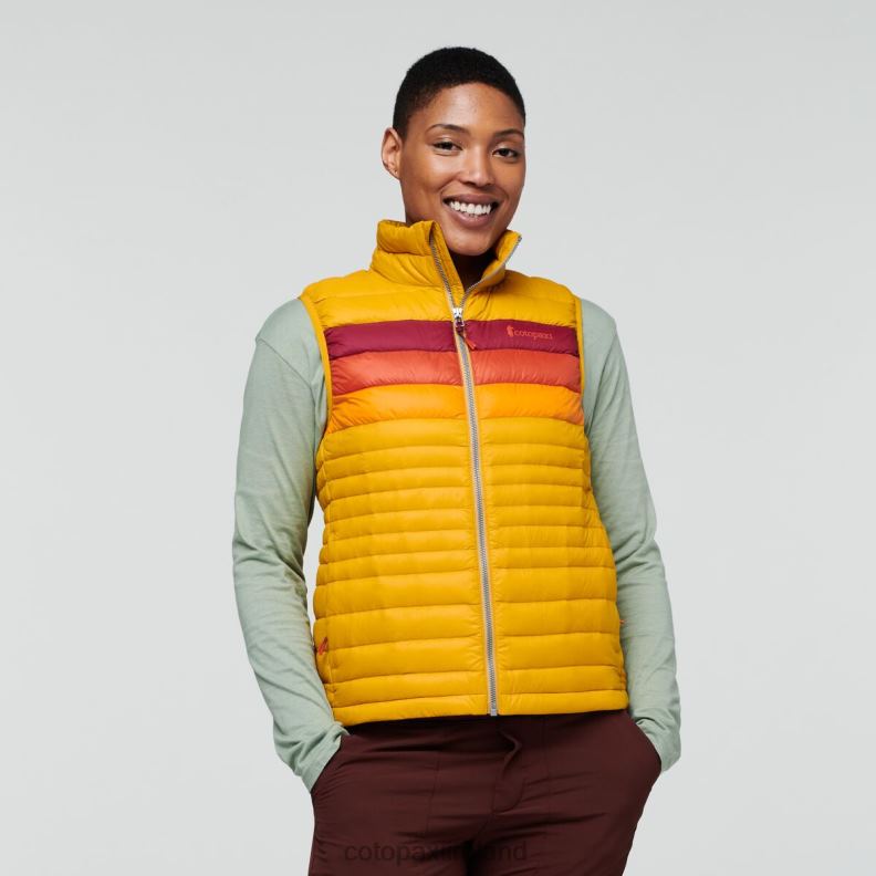 Fuego Down Vest Women Cotopaxi Amber Stripes VPHP443 Clothing