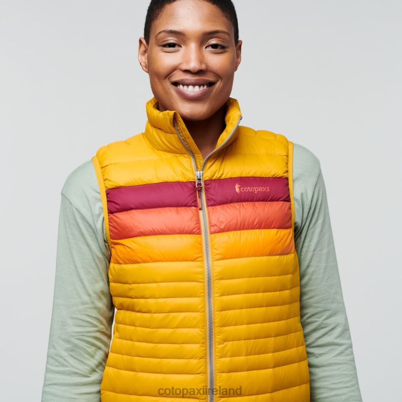 Fuego Down Vest Women Cotopaxi Amber Stripes VPHP443 Clothing
